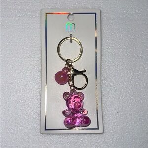 Pink Bear Keychain Charm